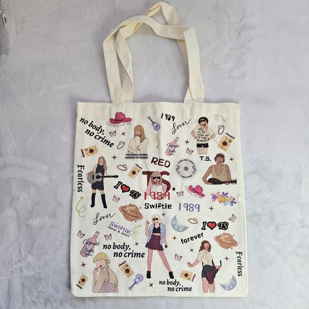 NEW Taylor Swift Canvas Tote Bag 1989 Fearless Swiftie Red